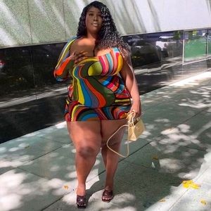 COPY - 3x - MultiColor One Shoulder Mini Dress